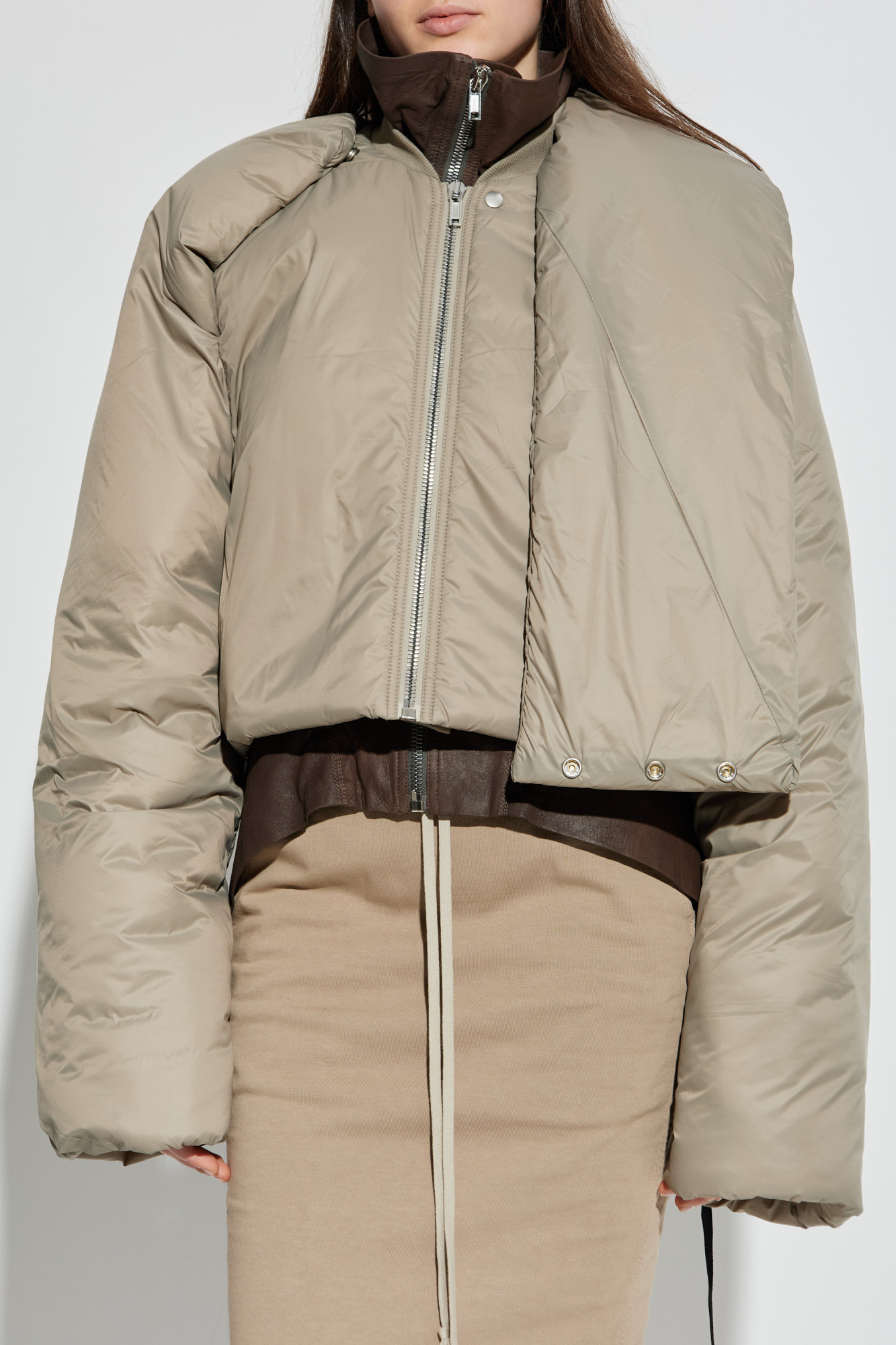 ジャケット・アウター rick owens drkshdw cropped jacket Gray Cape Sleeve Cropped Denim Jacket by Rick Owens DRKSHDW